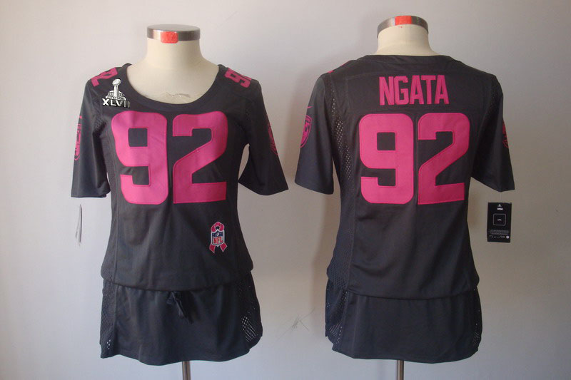 Nike Ravens 92 Ngata Grey Women Elite 2013 Super Bowl XLVII Skirts