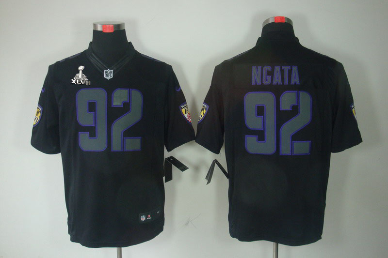 Nike Ravens 92 Ngata Impact Limited Black 2013 Super Bowl XLVII Jerseys