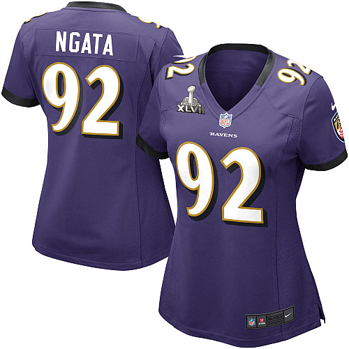 Nike Ravens 92 Ngata Purple women 2013 Super Bowl XLVII Jersey