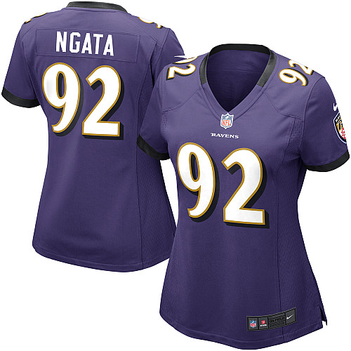 Nike Ravens 92 Ngata Purple Game Women Jerseys