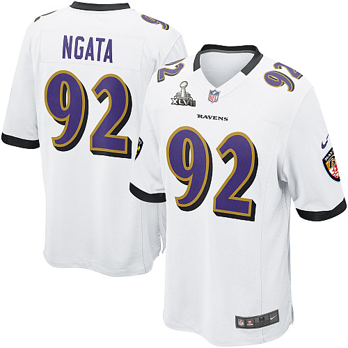 Nike Ravens 92 Ngata White game 2013 Super Bowl XLVII Jersey