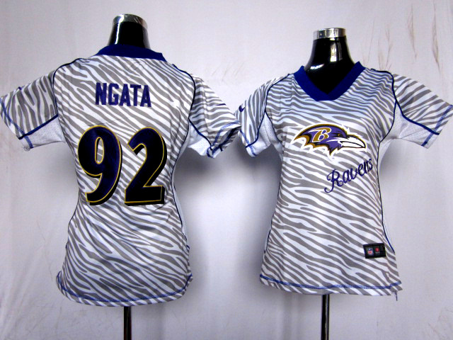 Nike Ravens 92 Ngata Women Zebra Jerseys