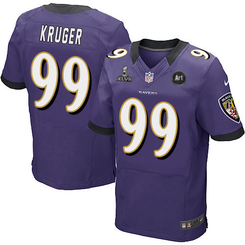 Nike Ravens 99 Kruger purple Elite 2013 Super Bowl XLVII and Art Jerseys