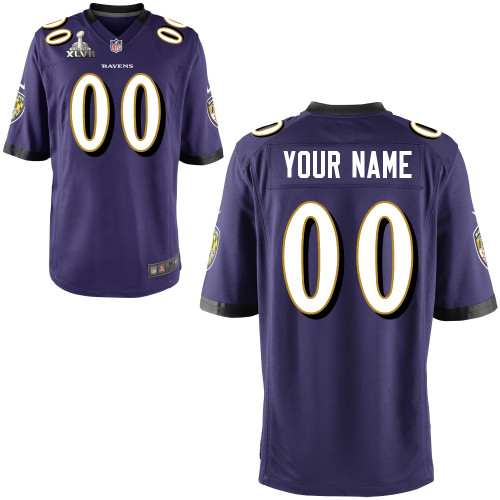 Nike Ravens Purple Game 2013 Super Bowl XLVII Custom Jersey