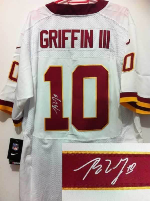 Nike Redskins 10 Griffin ¢ó White Signature Edition Jerseys