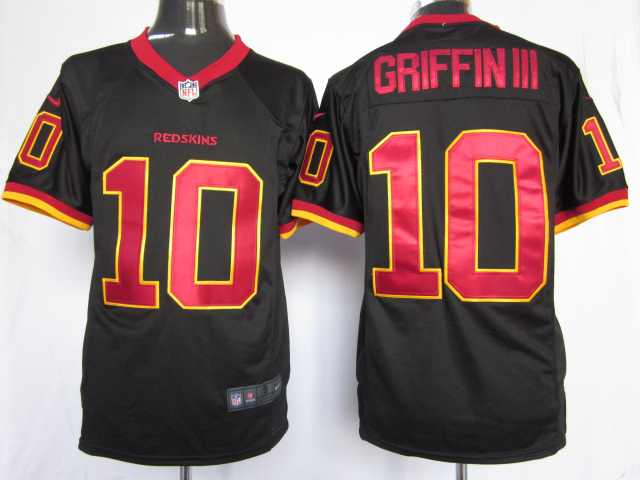Nike Redskins 10 Griffin III Black Game Jerseys