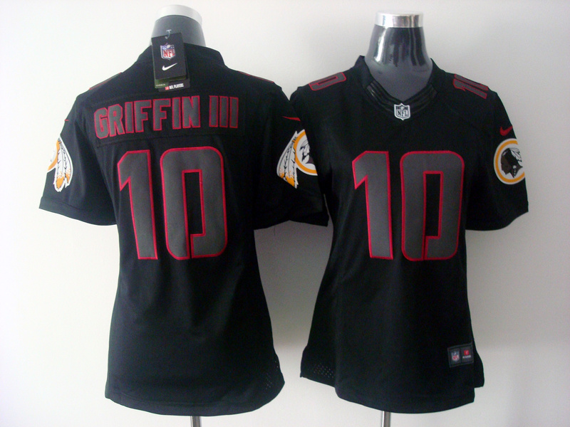 Nike Redskins 10 Griffin III Black Impact Women Limited Jerseys