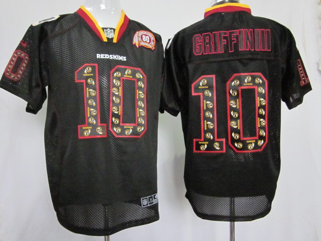 Nike Redskins 10 Griffin III Lights Out Black Elite 80th Jerseys Nike Redskins 10 Griffin III Lights Out Black Elite 80th Jerseys
