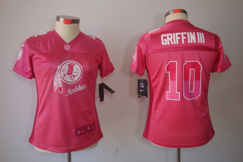 Nike Redskins 10 Griffin III Pink Fem Fan Women Elite Jerseys