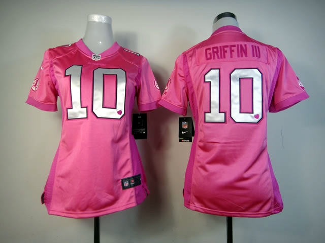 Nike Redskins 10 Griffin III Pink Love's Women Jerseys
