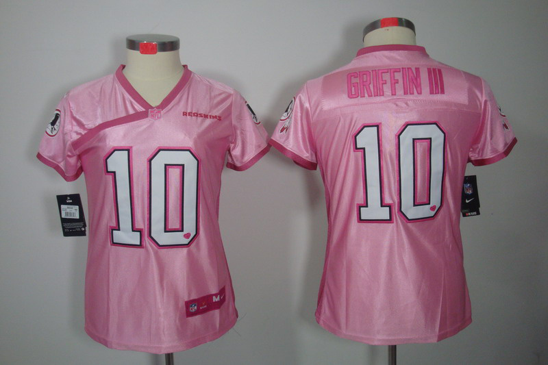 Nike Redskins 10 Griffin III Pink Love's Women Jerseys
