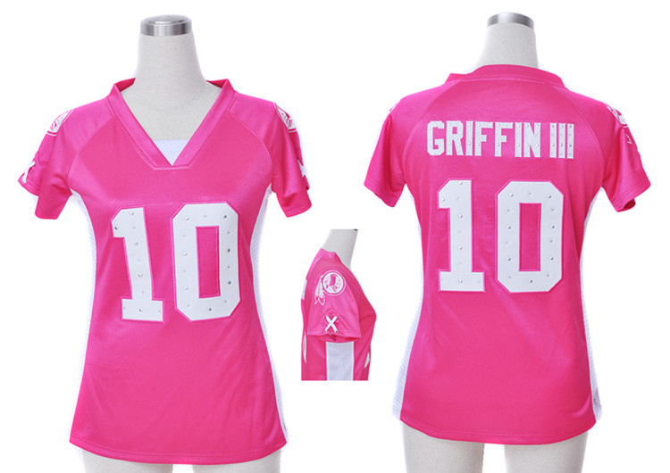 Nike Redskins 10 Griffin III Pink Women Draft Him II Top Jerseys