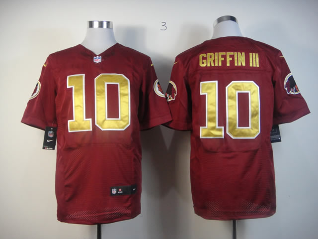 Nike Redskins 10 Griffin III Red Golden number Elite Jerseys Nike Redskins 10 Griffin III Red Golden number Elite Jerseys