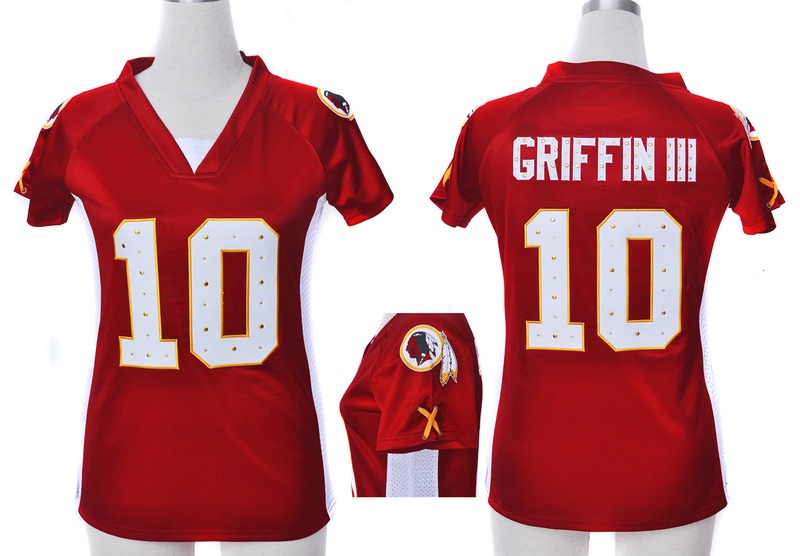 Nike Redskins 10 Griffin III Red Women Draft Him II Top Jerseys