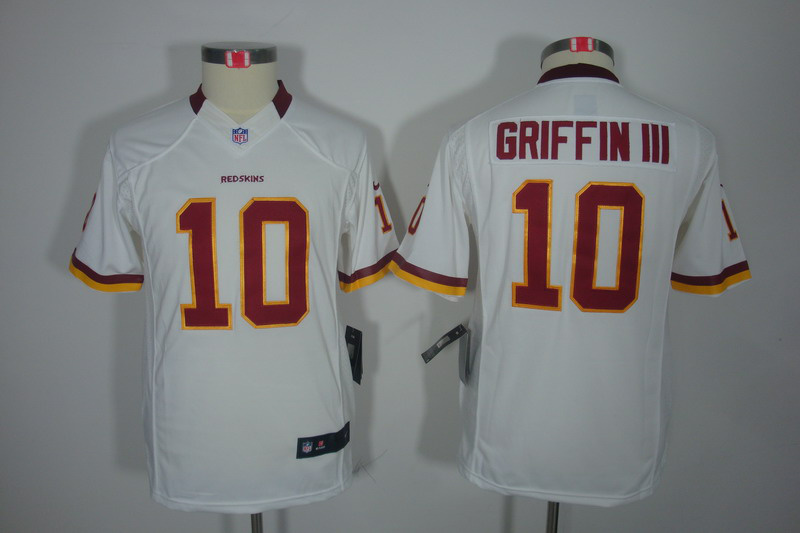 Nike Redskins 10 Griffin III White Kids Limited Jerseys