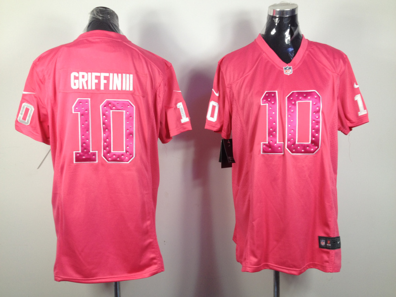 Nike Redskins 10 GriffinIII Pink Women Jerseys