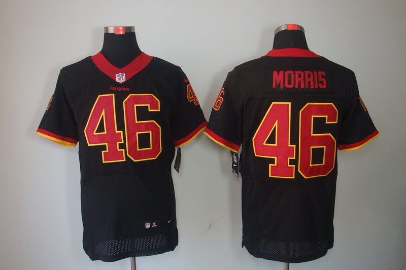 Nike Redskins 46 Morris Black Elite Jerseys