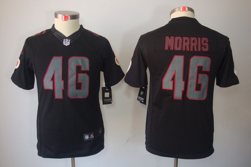 Nike Redskins 46 Morris Black Impact Kids Limited Jerseys