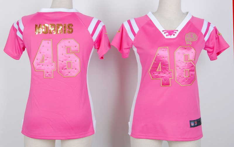 Nike Redskins 46 Morris Pink Women's Handwork Sequin lettering Fashion Jerseys