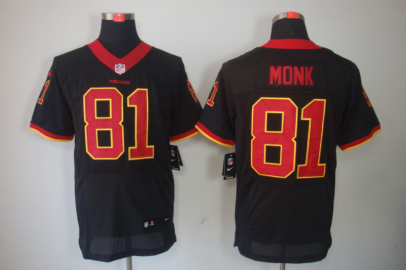 Nike Redskins 81 Monk Black Elite Jerseys