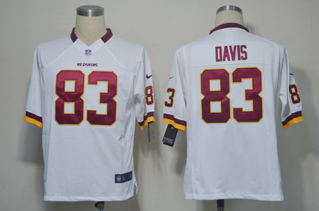 Nike Redskins 83 Davis White Game Jerseys - Click Image to Close