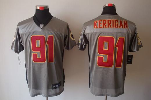 Nike Redskins 91 Kerrigan Grey Elite Jerseys