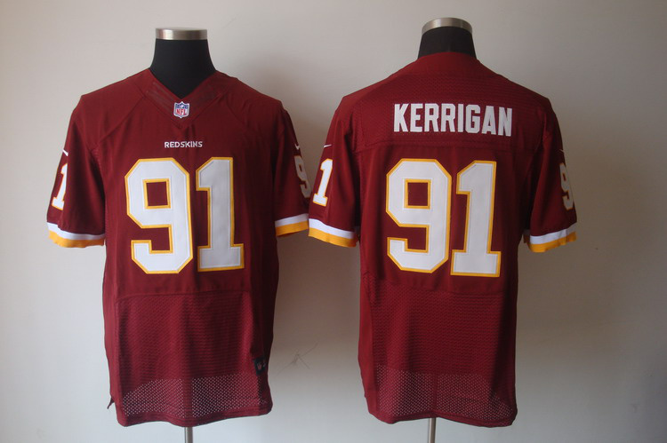 Nike Redskins 91 Kerrigan Red Elite Jerseys