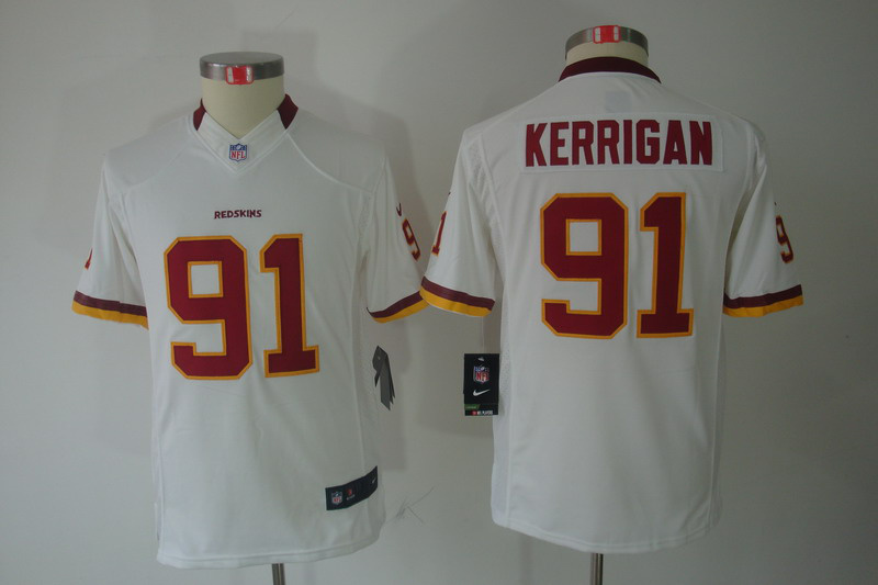 Nike Redskins 91 Kerrigan White Kids Limited Jerseys