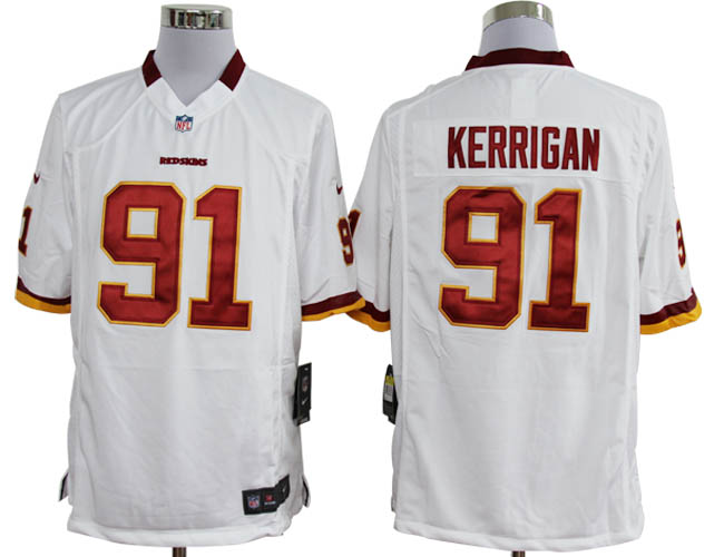 Nike Redskins KERRIGAN 91 white Game Jerseys - Click Image to Close
