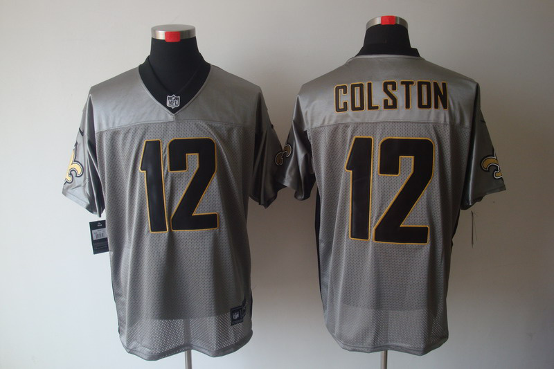 Nike Saints 12 Colston Grey Elite Jerseys