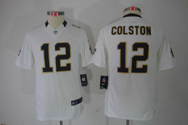 Nike Saints 12 Colston White Kids Limited Jerseys