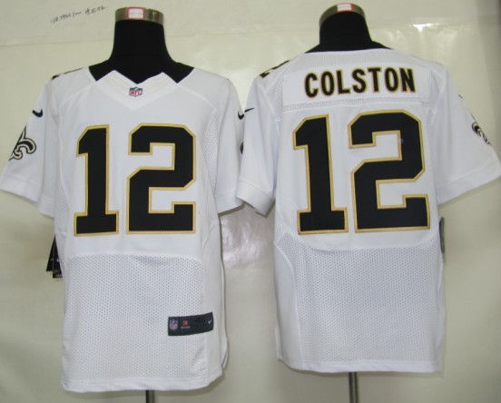 Nike Saints 12 Colston white Elite Jerseys