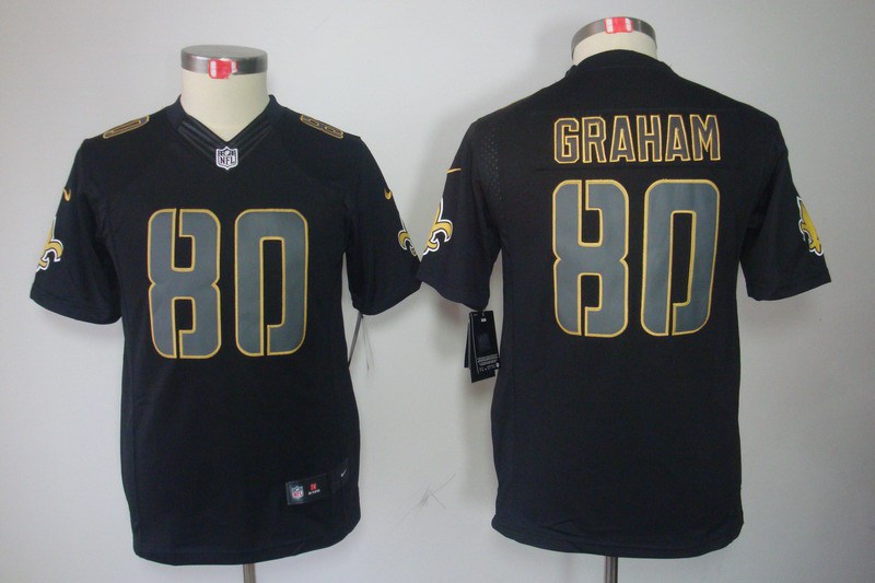 Nike Saints 80 Graham Black Impact Kids Limited Jerseys