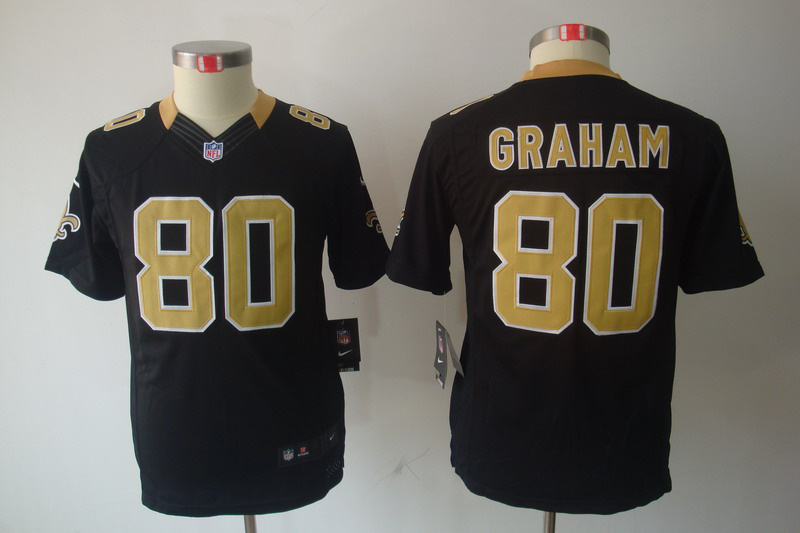 Nike Saints 80 Graham Black Kids Limited Jerseys
