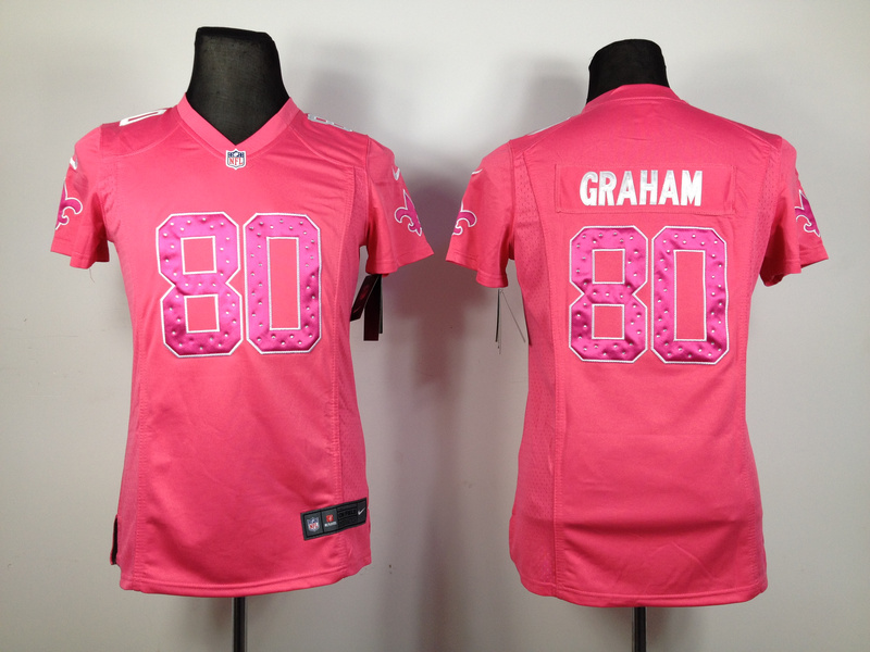 Nike Saints 80 Graham Pink Women Jerseys