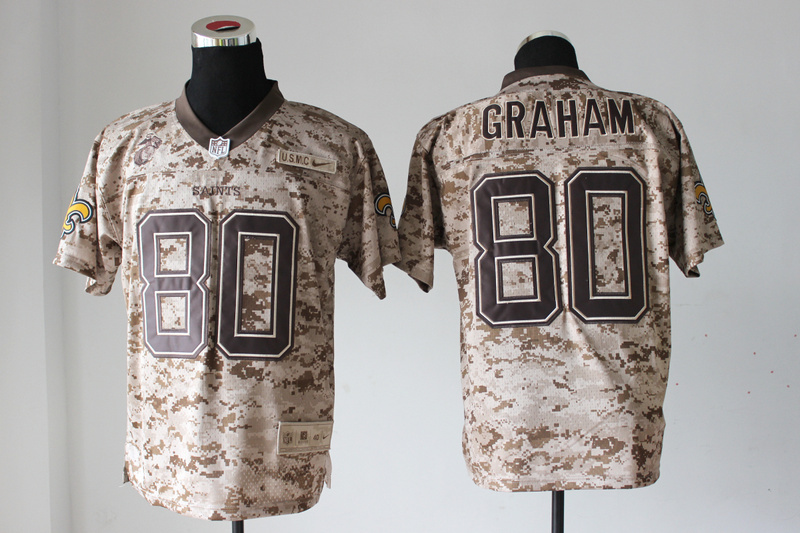 Nike Saints 80 Graham US Marine Corps Camo Elite Jerseys