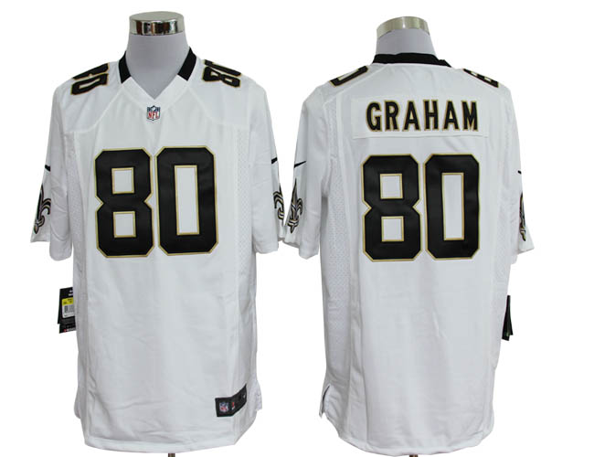 Nike Saints 80 Graham White Game Jerseys