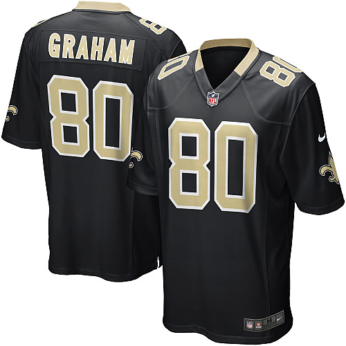 Nike Saints 80 Graham black Game Jerseys