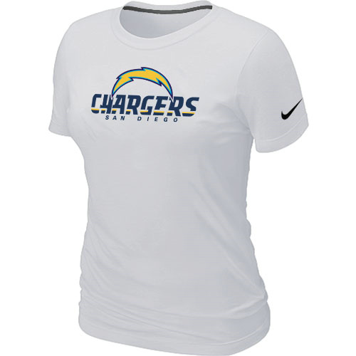 Nike San Diego Chargers Authentic Logo Women's T-Shirt White