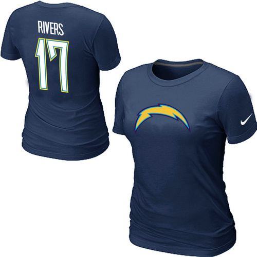 Nike San Diego Chargers Phillip Rivers Name & Number Women's T-Shirt D.Blue