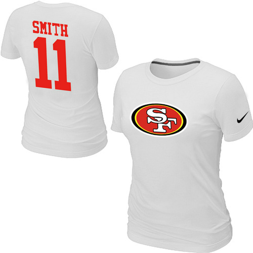 Nike San Francisco 49ers 11 SMITH Name & Number Women's T-Shirt White