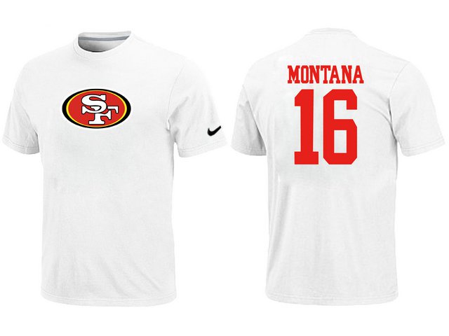 Nike San Francisco 49ers 16 Montana Name & Number T-Shirt White