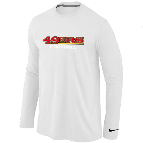 Nike San Francisco 49ers Authentic font Long Sleeve T-Shirt Black White