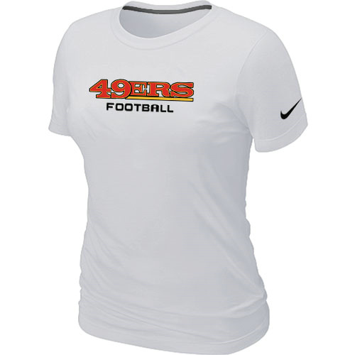 Nike San Francisco 49ers Sideline Legend Authentic Font Women's T-Shirt White