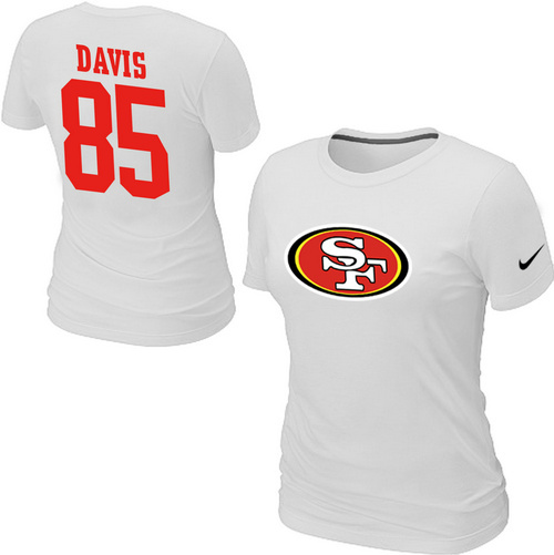 Nike San Francisco 49ers Vernon Davis Name & Number Women's T-Shirt White
