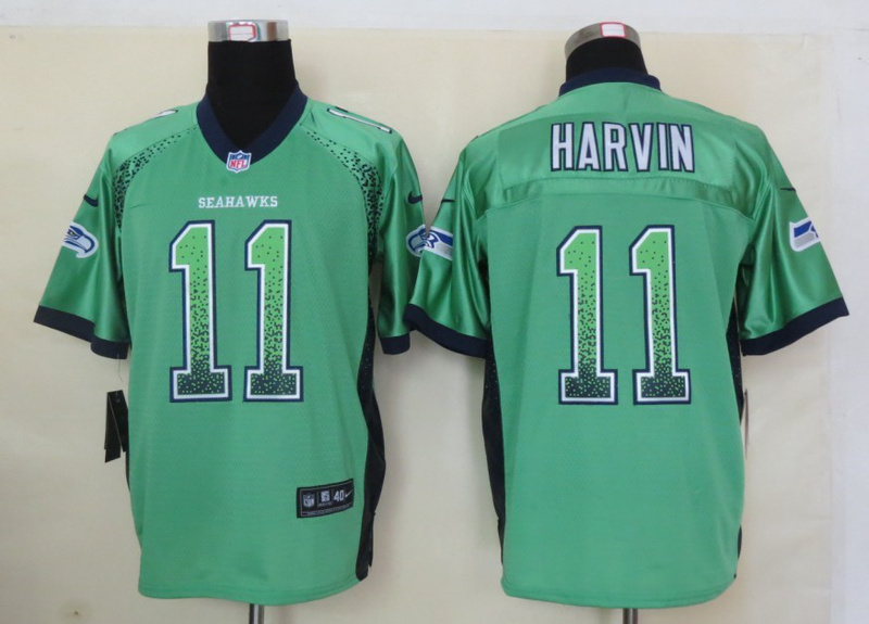 Nike Seahawks 11 Harvin Green Elite Drift Jersey - Click Image to Close