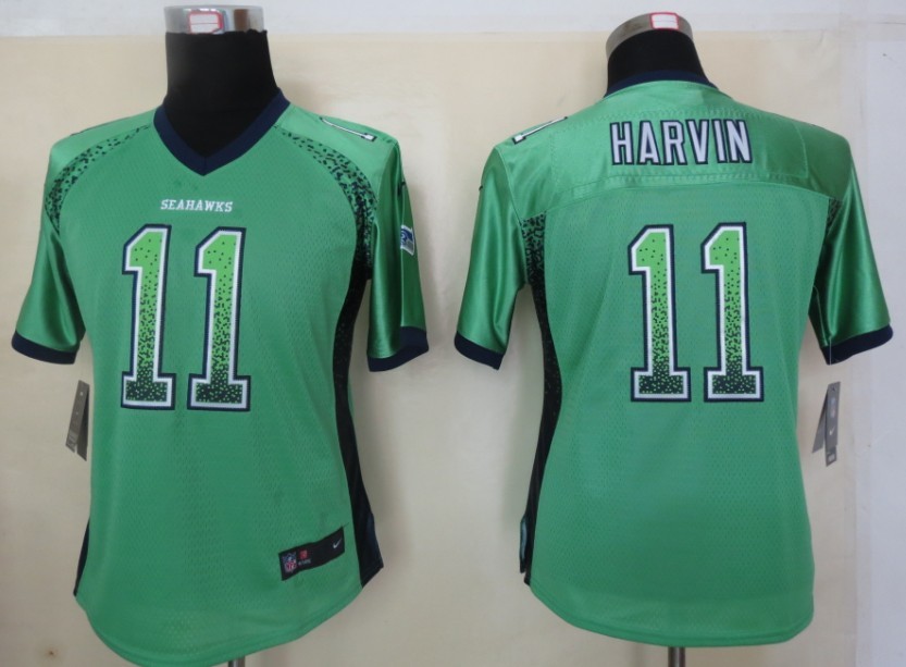 Nike Seahawks 11 Harvin Green Women Elite Drift Jersey