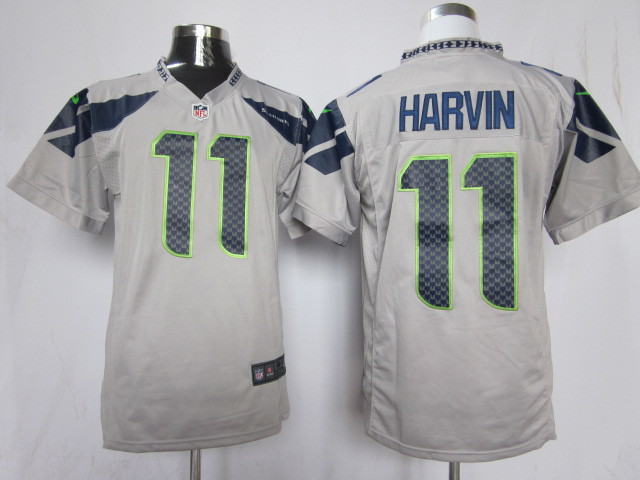 Nike Seahawks 11 Harvin Grey Game Jerseys