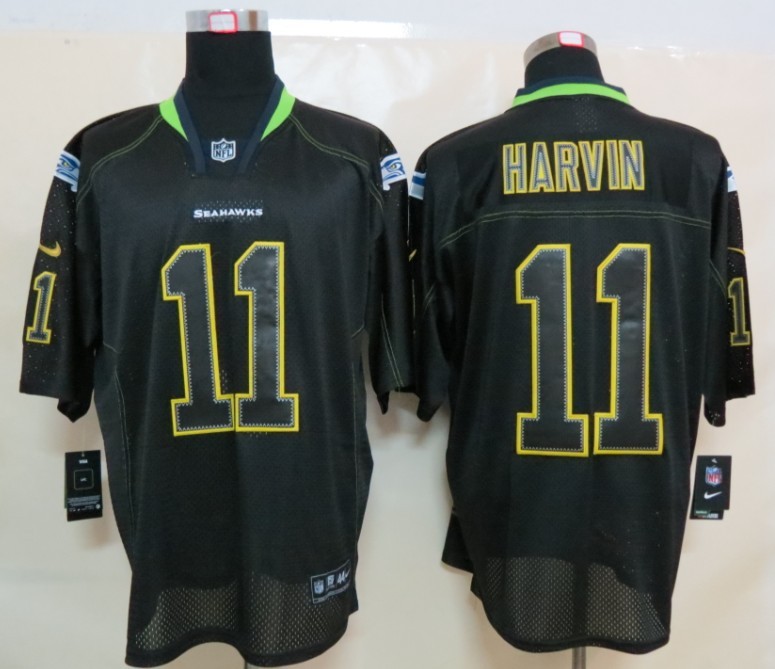 Nike Seahawks 11 Harvin Lights Out Black Elite Jerseys