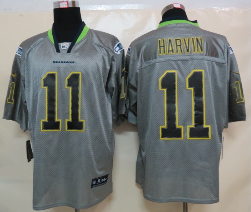 Nike Seahawks 11 Harvin Lights Out Grey Elite Jerseys
